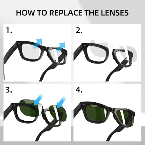 Image of HiBloks Replacement Lenses for Ray-Ban Meta Wayfarer (RW4008 Size L), UV Protection Sunglass Lens Set for Smart Glasses, Premium Lens Kit for Men & Women Driving, Cycling or Outdoor (Green)