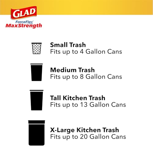 Image of Glad ForceFlex MaxStrength Tall Kitchen Trash Bags, 13 Gal, Cherry Blossom, 90 Ct, Pack May Vary