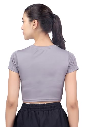 Image of Amazon Brand - INKAST Women Solid Fitted T-Shirt | Active Wear Crop Tops | Casual Sport Wear | Gym | Training | Running | Workout | Crew Neck