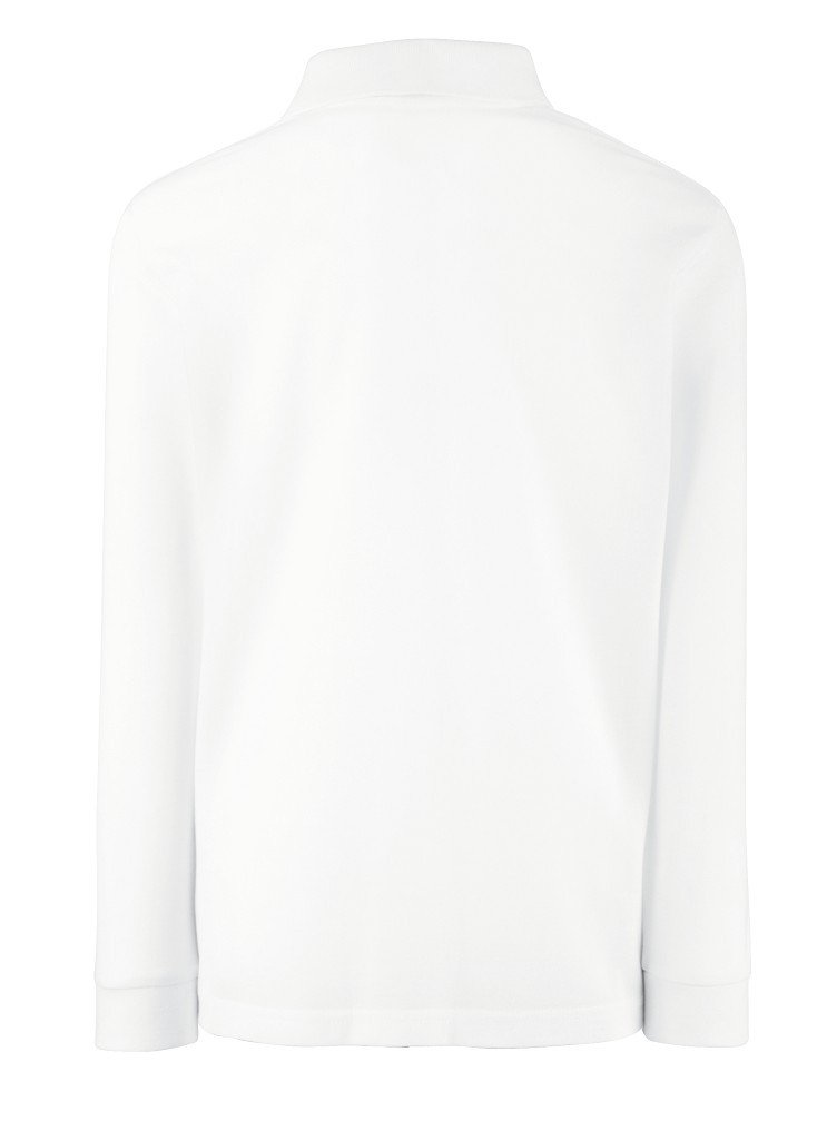 Fruit Of The Loom Kinder Poloshirt 65/35 Langarm 152,White