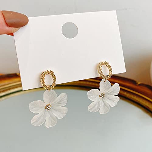 Gold Flower Drop Earrings for Women - Birthday Anniversary Gift