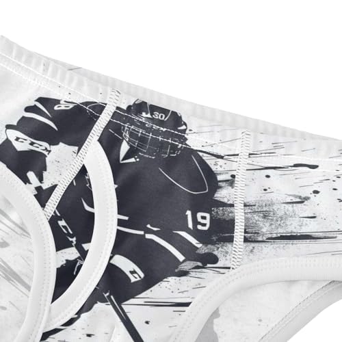 ALAZA Ice Hockey Player Artwork Boys' Briefs Soft Underwear Available in Sizes 2t-8y4