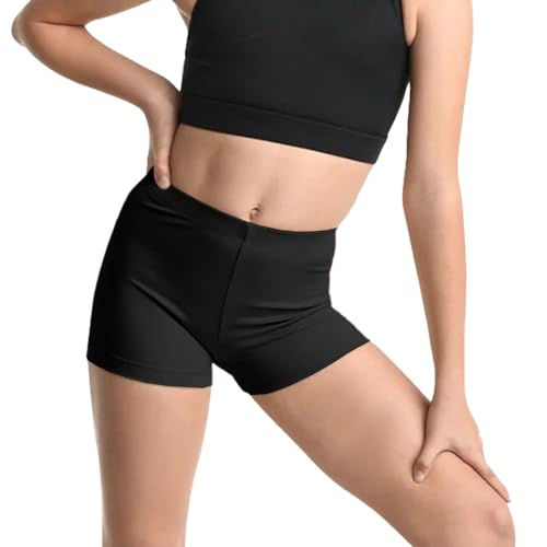 NetSetUK girls cycling shorts - kids neon microfiber hot pants stretchy comfortable fit girls shorts for yoga, ballet, gymnastics, school & sportswear