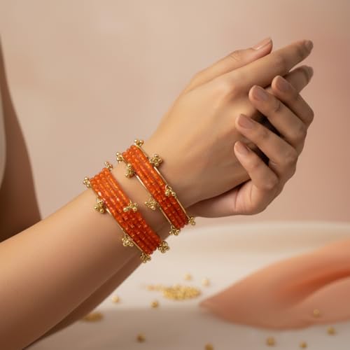 Image of NEW SURYA ENTRPRISES Kashmiri Ghangharoo Glass Bangle Set for Women|Light Weight Bangles|Traditional Transparent Fancy Glass Chudi Set Of 16(12 Glass + 4 ghungroo bangles)