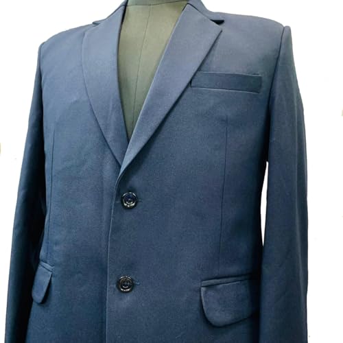 Image of Men's Formal Blazer, Black and Blue, Matty Fabric, Single Breasted, Smart Casual Style