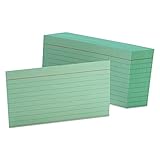 Ruled Index Cards, 3 x 5, Green, 100/Pack