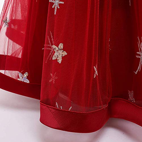 Flower Girls Long Princess Dress Appliques Lace Maxi Gown For Kids Wedding Bridesmaid Pageant A-Line Dresses Little Big Princess Birthday Prom Communion Puffy Tulle Ball Gowns Red 2-3 Years #TOP5