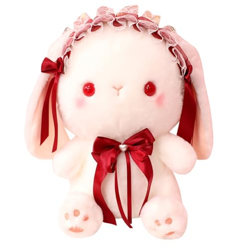 YAKINOぬいぐるみ 縫い包み だきまくら プレゼント おもちゃ うさぎぬいぐるみ クッション 動物 可愛い 抱き枕 寝具 アニマル ワインレッド 添い寝枕 トラベルピロー 23cm 誕生日プレゼント デスク 彼女への贈り物 アニマル抱き枕 添い寝 お祝