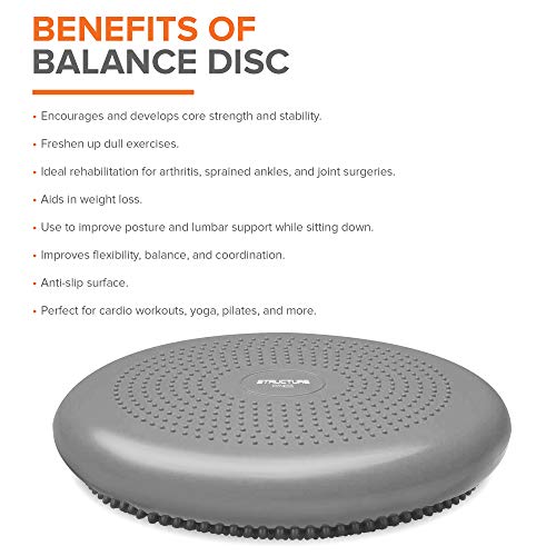 Structure Fitness Stability Disc Balance Pad wobble Air Cushion Ankle Knee Yoga Board with Pump - Image 5