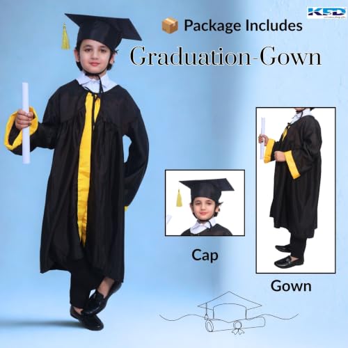 Image of Kaku Fancy Dresses Graduation Gown With Hat & Stole /Scarf | Degree Costume For Convocation Dress For Boys & Girls