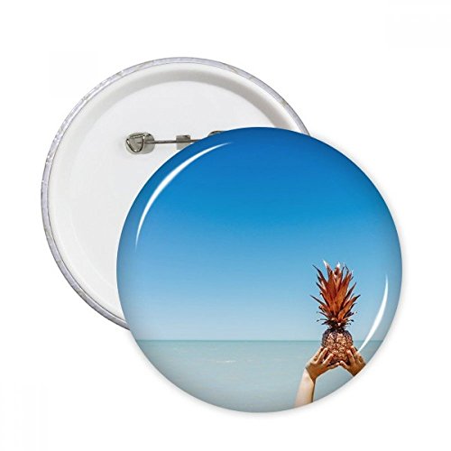 Badge bouton rond pour personnaliser vêtements ternes motif mer ananas sable multicolore XL