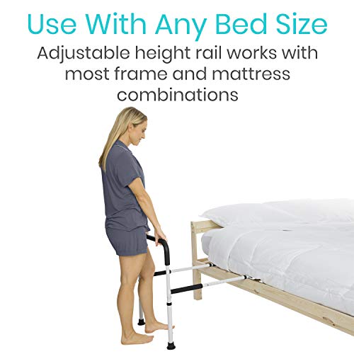 Vive Bed Assist Rail - Adult Bedside Standing Bar for Seniors, Elderly, Handicap, Kid - Fit King, Queen, Full, Twin - Adjustable Fall Prevention Safety Handle Guard - Long Hand Bedrail Grab Bar Cane 3 Vive Bed Assist Rail - Adult Bedside Standing Bar for Seniors, Elderly, Handicap, Kid - Fit King, Queen, Full, Twin - Adjustable Fall Prevention Safety Handle Guard - Long Hand Bedrail Grab Bar Cane - Image 4