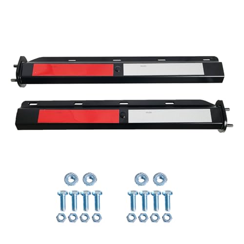 ANAQA 2 Pack Straight Mudflap Hangers Brackets Mud Flap Holder Mounting Kit 30 Length Spring Loaded with Reflective Tapes fit for 2-1/2 Bolt Spacing Semi Trucks Black