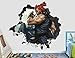 WARMBERL Adesivo Murale Adesivo Murale Street Fighter Akuma Adesivo Murale Decorazione Bambini Smash 3D Adesivo In Vinile