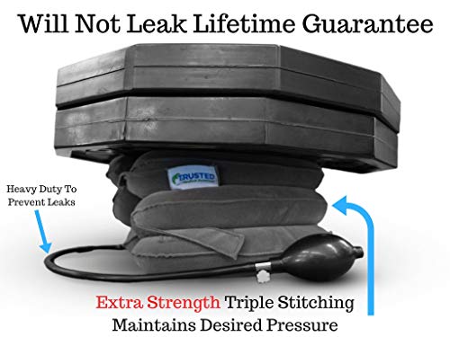 Trusted Cervical Neck Traction Device - One Size Fits All Necks - US Owned Registered - Relief for Chronic Neck & Shoulder Alignment Pain - Inflatable Neck Stretcher Collar for Home Relief