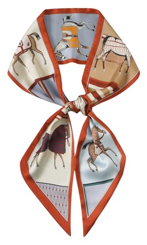 CHUNG Head Scarf Hair Neck Scarves Women Skinny Silky Satin Long Thin Fashion Neck Tie 57