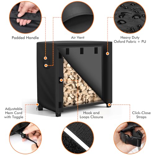 Wleafj Outdoor Firewood Rack Cover 4 Feet thumb #2