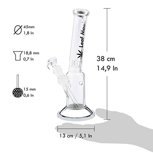 Leaf Magic® Glas Bong Curve 38 cm – Bild 3