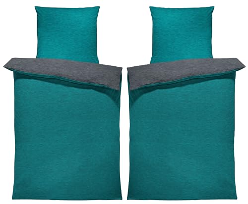 one-home Winter Bettwäsche Biber Meliert Baumwolle Flanell Kuschelig...