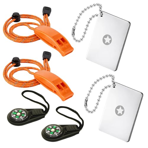 6-Piece Signal Mirror Survival & Emergency Kit