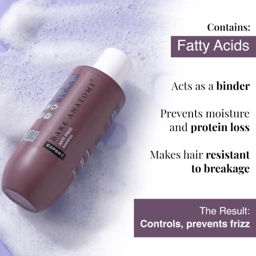 Image of Bare Anatomy Anti Frizz Shampoo + Hair Mask Kit | Frizz Control upto 24 hrs | Powered By Hyaluronic Acid & Fatty Acids | Paraben & Sulphate Free |Women & Men | 250ml + 250g
