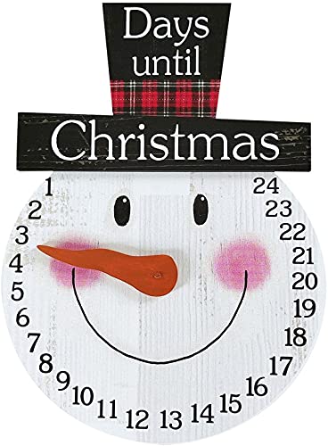 Christmas 24 Day Hanging Advent Calendar, Creative Christmas Snowman Countdown Calendar, Wall Clock Shape With Pointer Christmas Advent Calendar 2022 Christmas Decor Theme Ornaments