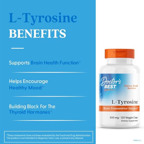 Image of Doctor's Best L-Tyrosine Supplement, 120 Count