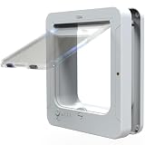 Intelligente elektronische Katzentür mit 2 Tagschlüsseln, 4-Wege-Verriegelung, automatische Entriegelung, wetterfestes Design, selektiver Ein- und Ausgang, Öffnungsgröße 19,0 cm x 20,5 cm