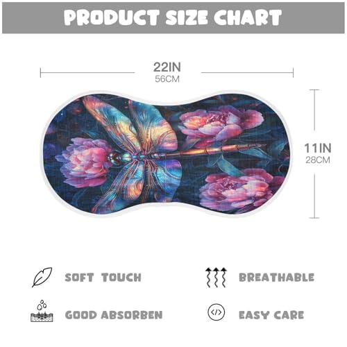 Colorful Dragonfly Plant Burp Cloths Cotton Baby Washcloths,Large 22x11in Burping Cloth Absorbent and Soft for Newborn Baby Boys and Girls,4 Pack4