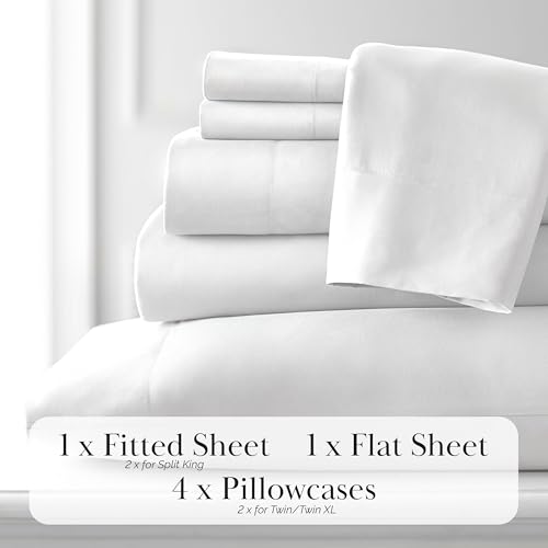 Microfibre de lit jumeau blanc drap brossé Southshore Essentials