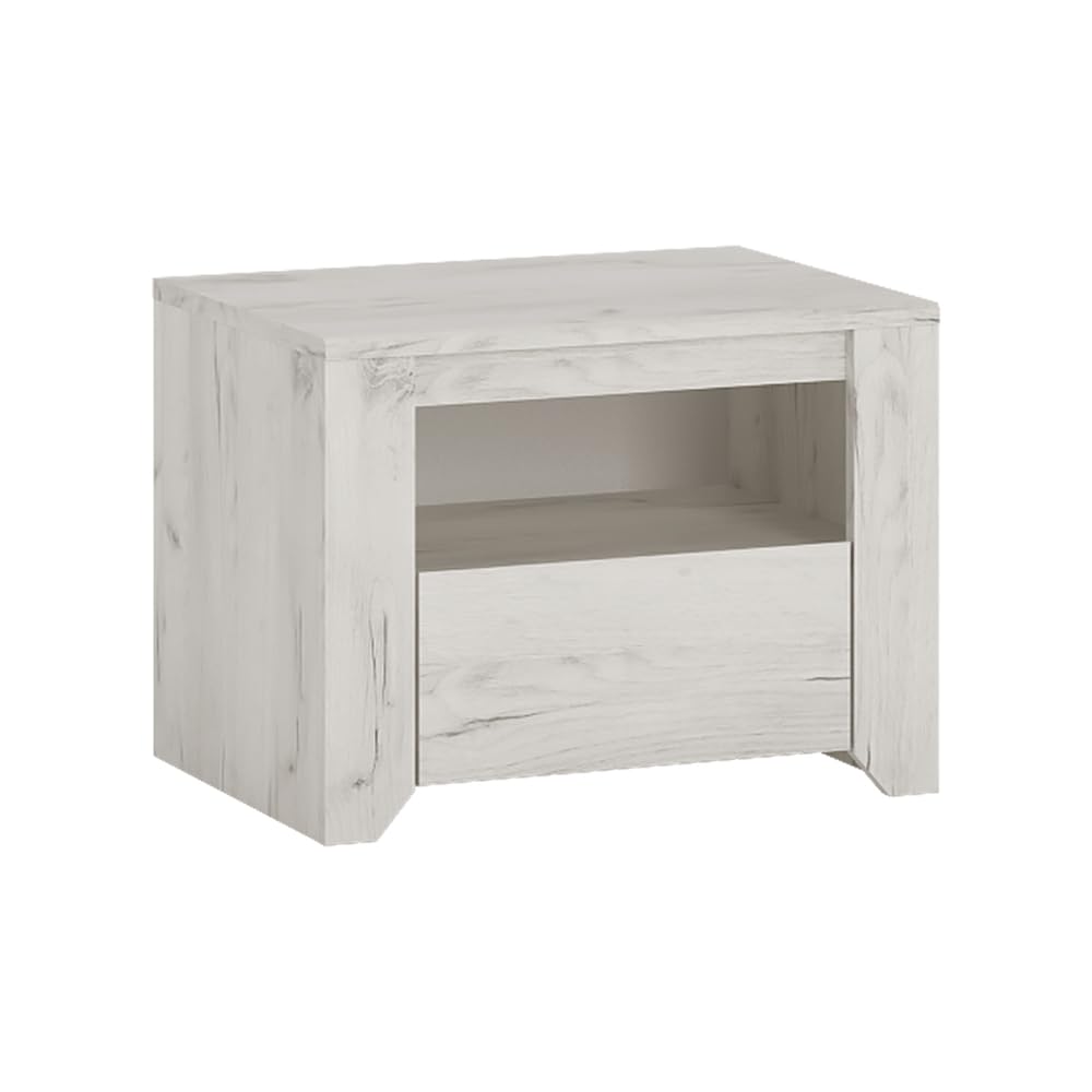 Lomadox Jugendzimmer Set 7-teilig mit Bett 90x200, Schreibtisch, Kleiderschrank, 2 Wandregale, Kommode, Nachttisch in Craft Eiche weiß Modern