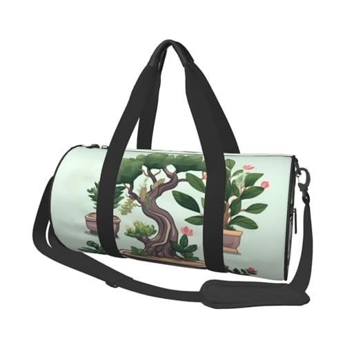 Travel Bag For Women,Bonsai Plant Print Personal Item Duffle Bags,Weekend Travel Duffel Tote Bag,Travel Sport Gym Bag For Men,Airplane Travel Essentials For Flying
