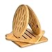 Wzryjs Lot de 4 Sets de Table en Bambou résistant à la Chaleur et aux températures Chaudes et lavables en Bambou pour Cuisine, Bols, casseroles et Assiettes, 2 Dessous de Plat Ronds et 2 carrés 15 cm