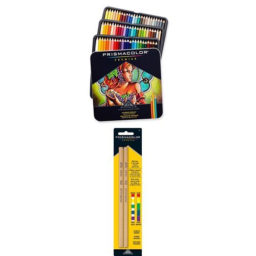Prismacolor Premier Colored Pencils, Soft Core, 72-Count and Prismacolor Premier Colorless Blender Pencils, 2-Count Bundle