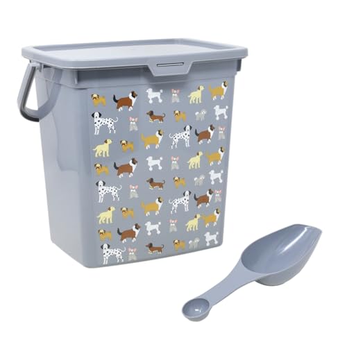 UNIQUE HOME LIVING Pet Food Storage Container 6L Dog Cat Puppy Treats Food Dispenser Bin Airtight Plastic Container Box With Scoop