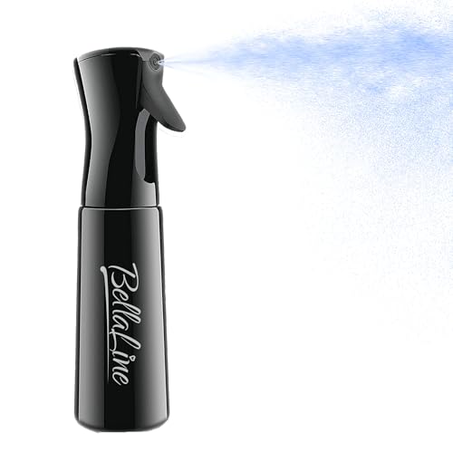 BellaLine Feinsprühflasche 300ml für Haare, Pflanzen & Reinigung – gleichmäßiger Nebel – nachfüllbar, BPA-frei, ergonomisch (Black, 300)