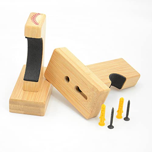 Baseball Bat Wall Mount Holder Display Case Protective Rack Brackets Hanger Baseball Bat Holder Case For Horizontal Display (Yellow) #TOP2