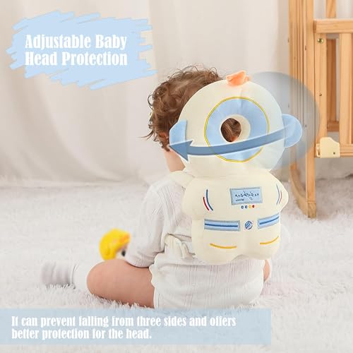 Bambebe Baby Head Protection Pillow Head Protection Backpack Safety Pads Adjustable Size Baby Safety Helmet Baby Harness Walking Baby Head Protector for 4-24 Months Toddler(Astronaut) - Image 3