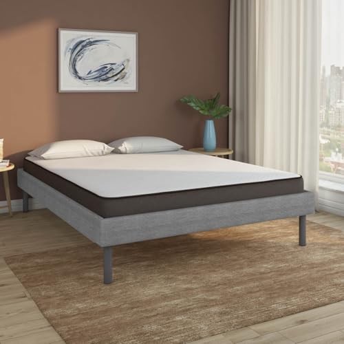 Image of Nilkamal Sleep King Size Velvette Upholstered Bed with Lite Dual Comfort Mattress (Grey, 78x72x5)