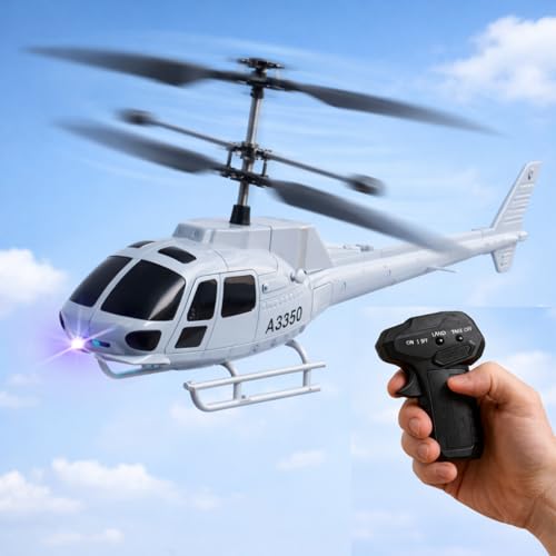 Image of KIDZYMON RC Helicopter with Hand Gravity Sensor, Flying Remote Control Helicopter Toy, Rechargeable with 3D Light & Safety Sensor for Kids Age 4+ Years, Pack of 1