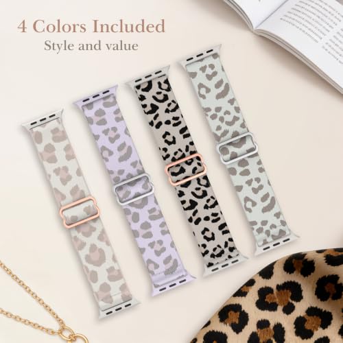 Image of Delidigi Stretchy Bands Compatible for Apple Watch Band Women 40mm 38mm 41mm 42mm 44mm 45mm 46mm 49mm, Nylon Braided Straps for iWatch Series 11 10 9 8 7 6 SE 5 4 3 Ultra 3 2 1