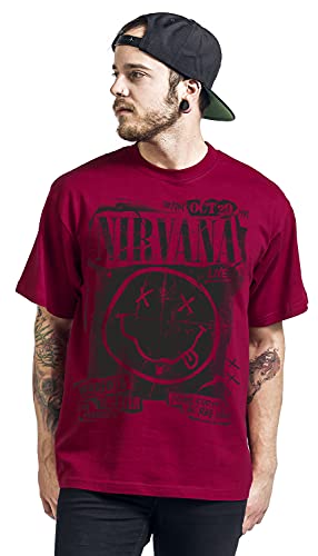 Nirvana Band Poster Homme T-Shirt Manches Courtes Rouge Regular/Coupe Standard - Les Beatles, Paul McCartney, John Lennon, RIngo Starr, George Harrison Nirvana Band Poster Homme T-Shirt Manches Courtes Rouge Regular/Coupe Standard – Image 5