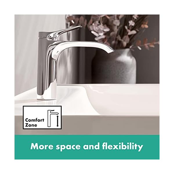hansgrohe Waschtischarmatur Vivenis, Wasserhahn Bad mit Auslauf Höhe 110 mm, mit Zugstange, Badarmatur wassersparend… – Bild 9
