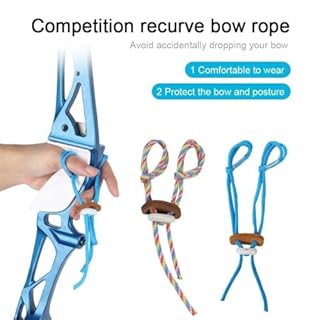 Wudaizhi Tir À l'arc Doigt Sling Réglable Arc Classique Fingersling Tir À l'arc Corde d'arc Protection des Mains pour Arc Classique Accessoires De Remplacement