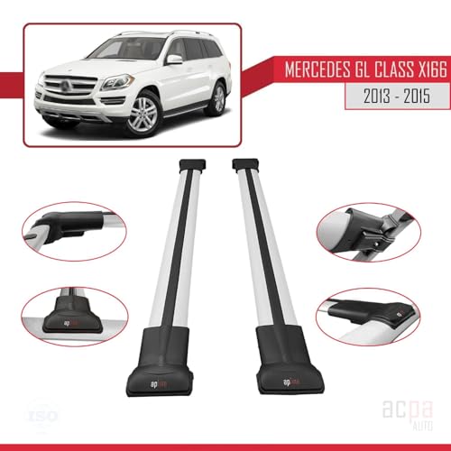 Portaequipajes Mercedes Clase GL X166 2013-2015 en aluminio gris elegante 3