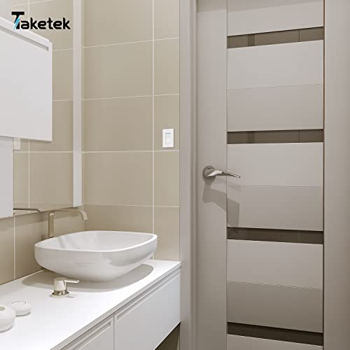 Taketek YX-S001-10PACK Decorator Switch With Wall Plate, Single Pole Rocker Light Switch thumb #4