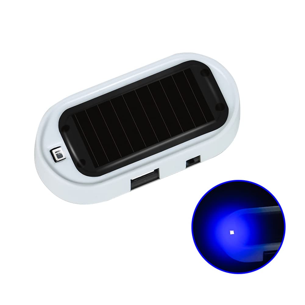 LED Car Alarm Light,MoreChioce Solar Power Warning Light Universal Flash Blinking Lamp Anti-Theft Car Alarm LED Light,Blue