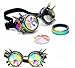 RuiJinGen Kaleidoscope Steampunk Goggles Rave Glasses Rainbow Prism Diffraction EDM Psychedelic Lenses (A14 Multicolor)