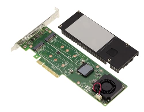 KALEA INFORMATIQUE Tarjeta controladora PCIe 3.0 x8 para 2 SSD M.2 NVMe M Key HARWARE Raid 0 1 con chipset Marvell 88NR2241B0