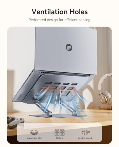 ORICO Ergonomic Laptop Stand for Desk, Height Adjustable Riser, ST11-Gray - image 6